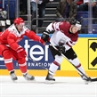 MOSCOW, RUSSIA - MAY 13: Latvia's Kristaps Sotnieks #11 skates with the puck while Denmark's Oliver Lauridsen #25 chases him down during preliminary round action at the 2016 IIHF Ice Hockey World Championship. (Photo by Andre Ringuette/HHOF-IIHF Images)
MOSCOW, RUSSIA - MAY 13: Latvia's Kristaps Sotnieks #11 skates with the puck while Denmark's Oliver Lauridsen #25 chases him down during preliminary round action at the 2016 IIHF Ice Hockey World Championship. (Photo by Andre Ringuette/HHOF-IIHF Images)